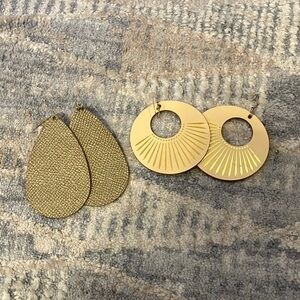 Chic Gold Textured and Sunburst Earring